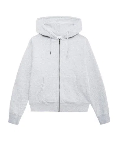 Anine Bing Zippered Hoodie In White