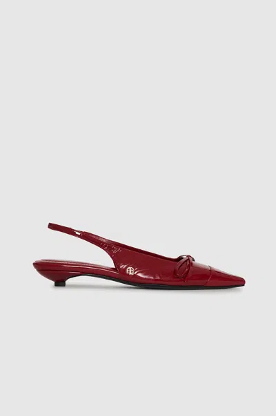Anine Bing Leather Zoey Slingback Heels In Red