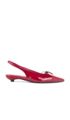 Anine Bing Zoey Bow-detailed Patent-leather Slingback Pumps In Red