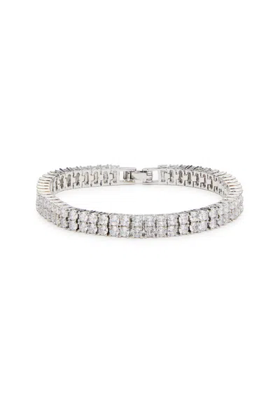 Anisa Sojka The Juliet Crystal-embellished Bracelet In Silver