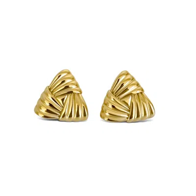 Anisa Sojka Women's Gold Chunky Triangular Earrings
