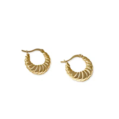 Anisa Sojka Women's Gold Croissant Hoop Earrings