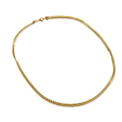 Anisa Sojka Women's Gold Dainty Square Edge Necklace In Metallic