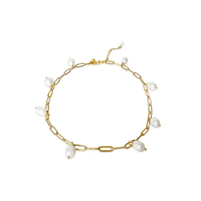 Anisa Sojka Women's Gold Freshwater Pearl Drop Necklace