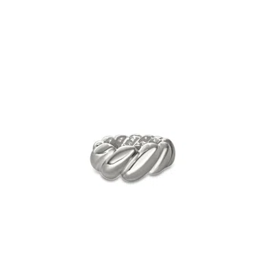 Anisa Sojka Women's Silver Croissant Ring In Metallic