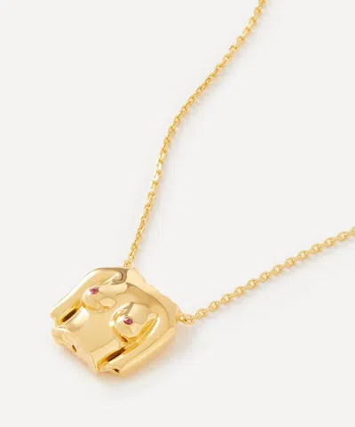 Anissa Kermiche 24ct Gold-plated Rubies Boobies Pendant Necklace