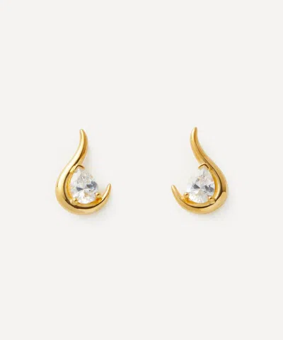Anissa Kermiche Gold-plated Vermeil Silver Grand Poire De Feu Stud Earrings