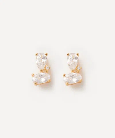 Anissa Kermiche Gold-plated Vermeil Silver Page Three Girl Stud Earrings