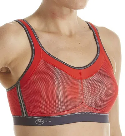 Anita Active Momentum Wire Free Sports Bra In Red In Pink