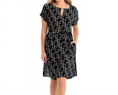 Anita Belted Parma Dress In Black / White