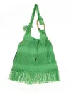 Anita Bilardi Green Picasso Shopping Bag With Fringes In Green