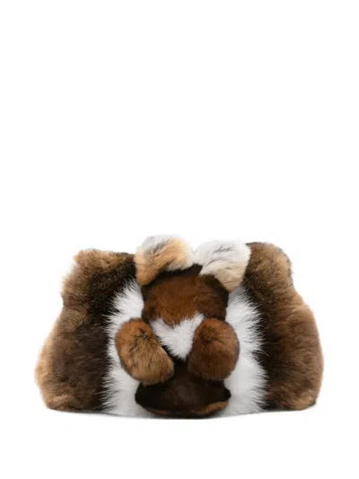 Anita Bilardi Scoiattolo Faux-fur Clutch Bag In Pink