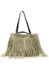 Anita Bilardi Small Frange Tote Bag In Green