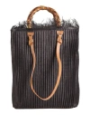 Anita Bilardi Woman Handbag Black Size - Polyamide, Calfskin, Bamboo In Black