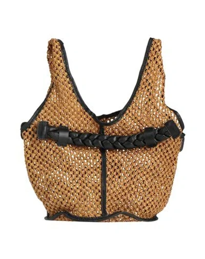 Anita Bilardi Woman Handbag Camel Size - Polyamide, Lambskin In Beige