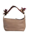 Anita Bilardi Woman Handbag Khaki Size - Bull Skin, Cotton, Polyester In Beige