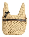 Anita Bilardi Woman Handbag Sand Size - Paper, Synthetic Raffia, Calfskin In Beige