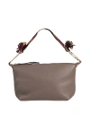 Anita Bilardi Woman Handbag Taupe Size - Calfskin, Cotton, Polyester In Grey