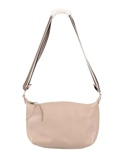 Anita Bilardi Woman Shoulder Bag Beige Size - Cotton, Bovine Leather