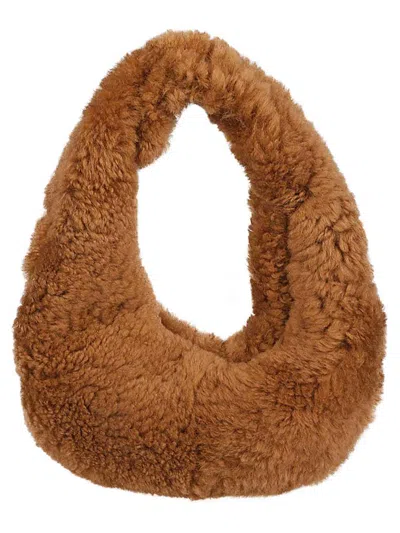 Anita Bilardi Women's Faux Fur Shoulder Bag In Brown