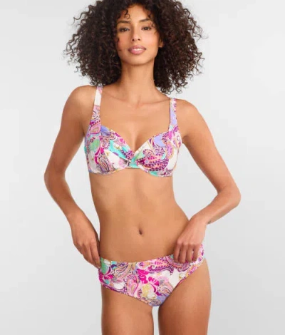 Anita Hermine Twist-front Bikini Top In Pastel Pink Multi