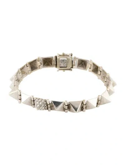 Pre-owned Anita Ko 14k Diamond Medium Spike Bracelet, 6.5" In Multi