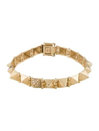 Pre-owned Anita Ko 14k Diamond Medium Spike Bracelet, 6.5" In Multi
