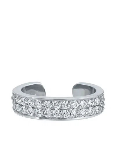 Anita Ko 14k White Gold Double Row Diamond Ear Cuff In Metallic