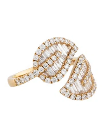 Pre-owned Anita Ko 18k 1.34ctw Diamond Leaf Cocktail Ring In Multicolor