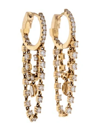 Pre-owned Anita Ko 18k 1.49ctw Diamond Sophia Huggie Drop Earrings In Multicolor