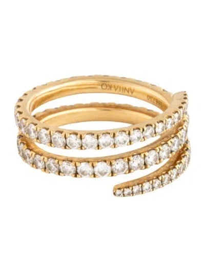 Pre-owned Anita Ko 18k 1.89ctw Diamond Coil Ring In Multicolor