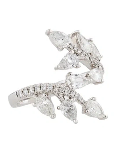 Pre-owned Anita Ko 18k 1.94ctw Diamond Ivy Bypass Ring In Multi