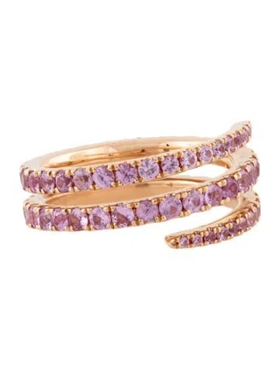 Pre-owned Anita Ko 18k 2.23ctw Pink Sapphire Coil Ring In Multicolor