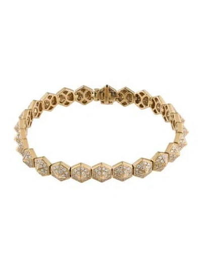 Pre-owned Anita Ko 18k 2.69ctw Diamond Six-sided Spike Bracelet, 6.5" In Multi