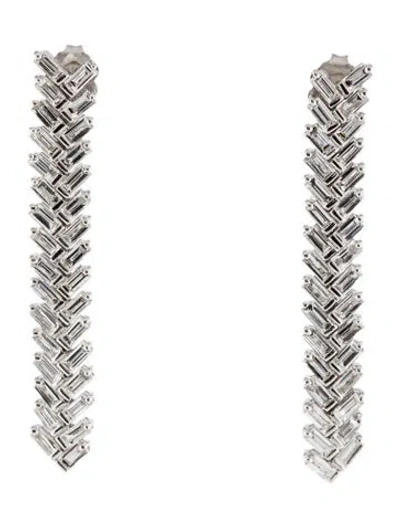 Pre-owned Anita Ko 18k 3.17ctw Diamond Zipper Drop Earrings In Multi