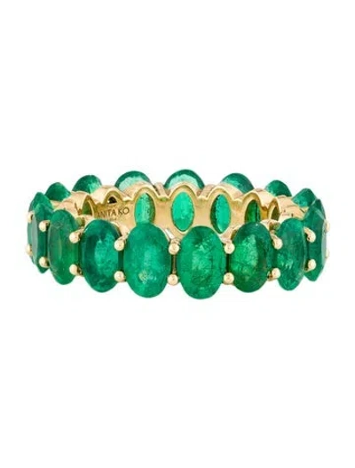 Pre-owned Anita Ko 18k 6.56ctw Emerald Eternity Band In Multi