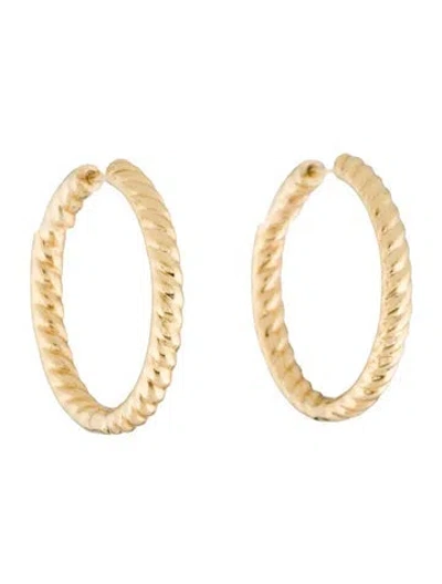 Pre-owned Anita Ko 18k Classic Medium Zoe Hoop Earrings In Multicolor