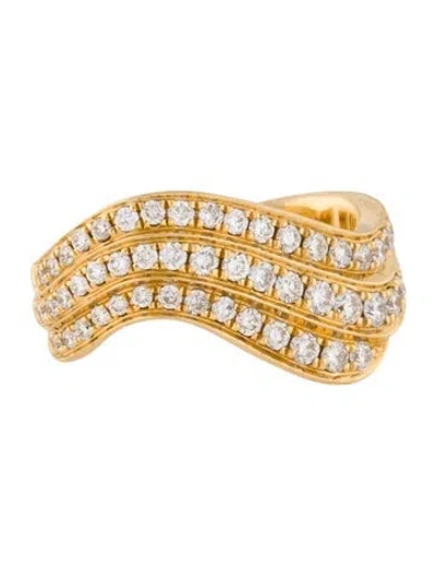 Pre-owned Anita Ko 18k Diamond 3 Row Ear Cuff In Multi