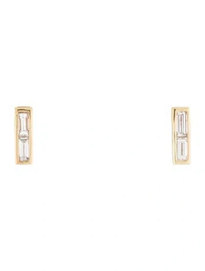 Pre-owned Anita Ko 18k Diamond Baguette Stud Earrings In Multi