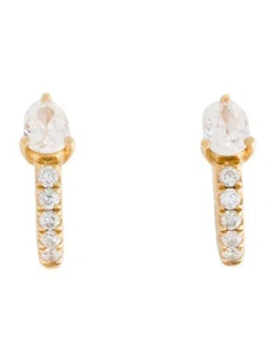Pre-owned Anita Ko 18k Diamond Bobbi Huggie Earrings In Multicolor