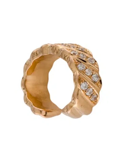 Pre-owned Anita Ko 18k Diamond Braid Ear Cuff In Multi