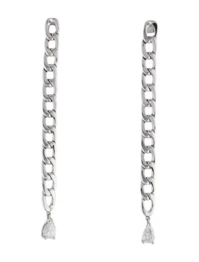 Pre-owned Anita Ko 18k Diamond Chain Link Drop Earrings In Multi