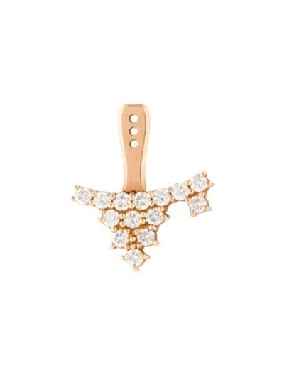 Pre-owned Anita Ko 18k Diamond Cluster Single Ear Jacket Earring In Multi