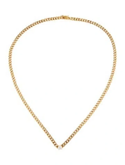 Pre-owned Anita Ko 18k Diamond Cuban Link Necklace, 16", 16" In Multicolor