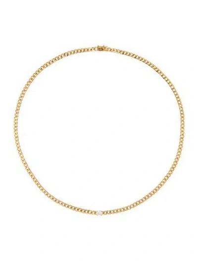 Pre-owned Anita Ko 18k Diamond Cuban Link Necklace, 16" In Multicolor