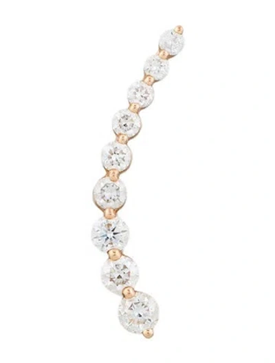 Pre-owned Anita Ko 18k Diamond Floating Single Ear Climber Earring In Multicolor