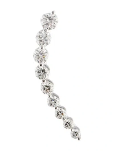 Pre-owned Anita Ko 18k Diamond Floating Single Ear Climber In Multi