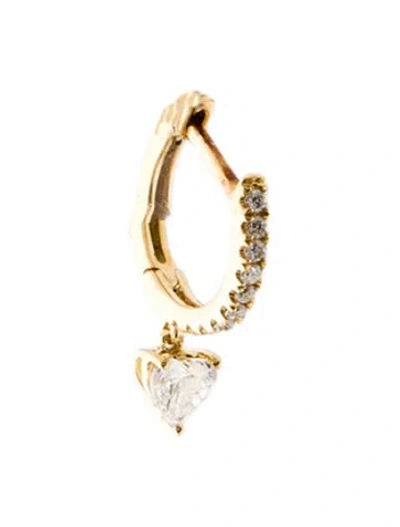 Pre-owned Anita Ko 18k Diamond Heart Single Huggie Earring In Multi