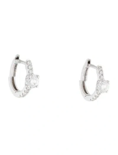 Pre-owned Anita Ko 18k Diamond Huggie Earrings In Multicolor