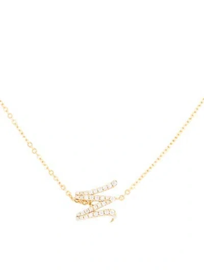 Pre-owned Anita Ko 18k Diamond Initial "m" Pendant Necklace, 15.25" In Multicolor